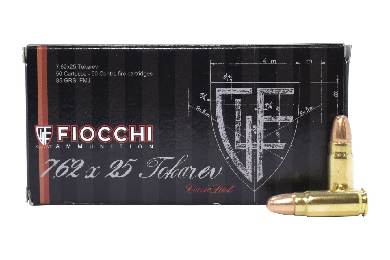 FIOCCHI 7.62X25 TOKAREV 88 GR FMJ 50/BOX