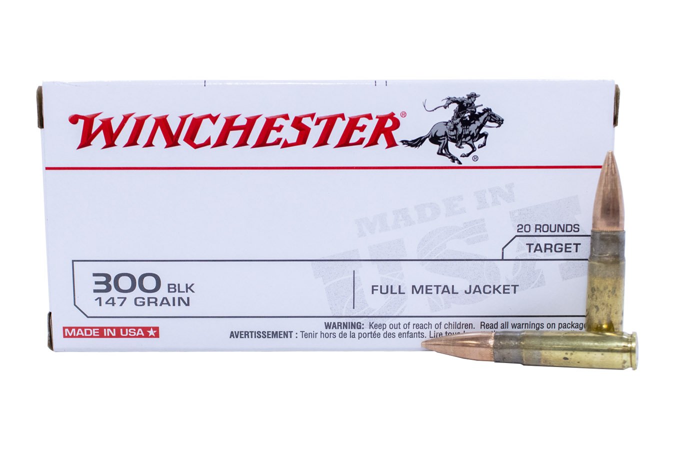 WINCHESTER AMMO 300 BLACKOUT 147 GR FMJ 20/BOX