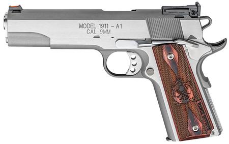 1911-A1 RANGE OFFICER 9MM STAINLESS ESSENTIALS PACKAGE W/ ADJUSTABLE REAR SIGHT 