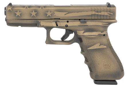 22 GEN3 40SW FULL-SIZE PISTOL WITH COYOTE BATTLE WORN FLAG FINISH