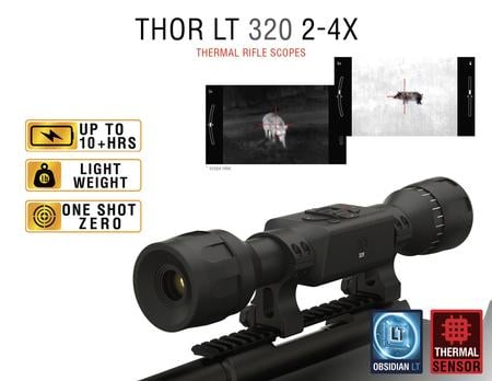 THOR LT 2X-4X, 320X240 RESOLUTION THERMAL RIFLE SCOPE