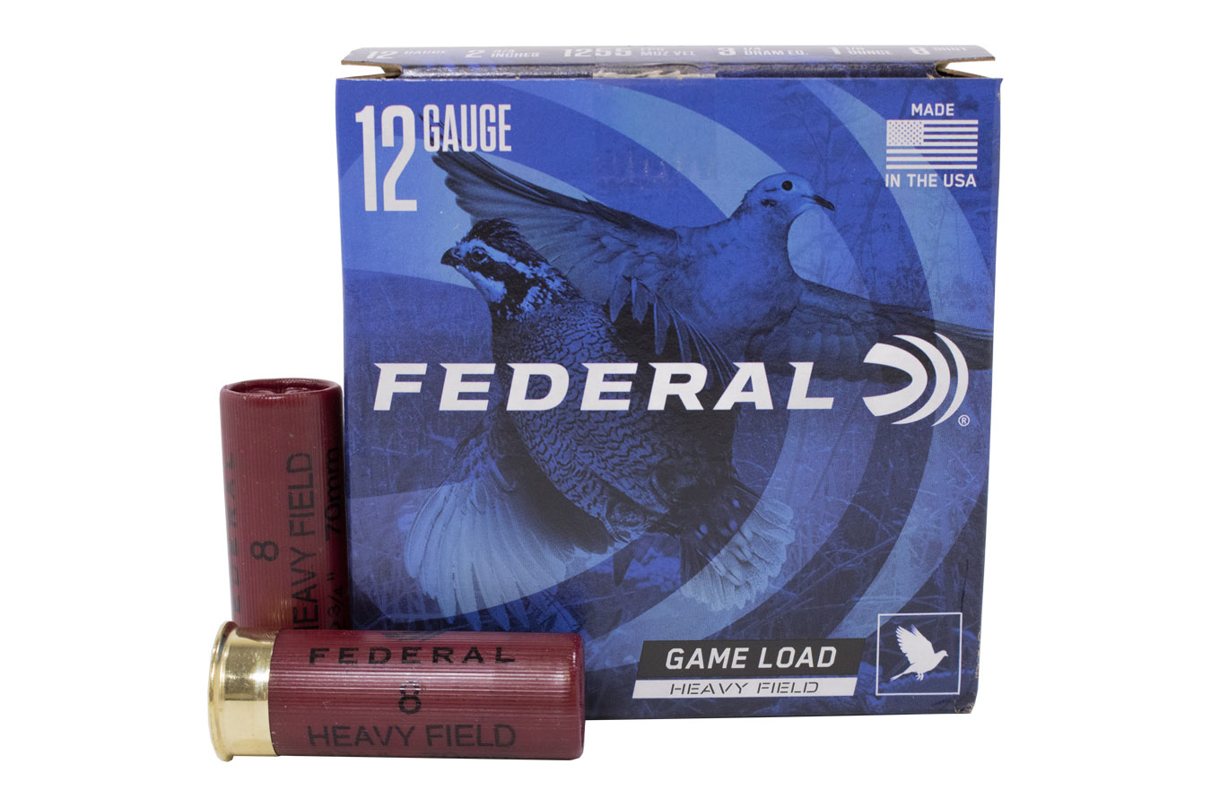 FEDERAL AMMUNITION 12 GAUGE 2.75 IN 1-1/8 OZ 8 SHOT HEAVY LOAD 25/BOX