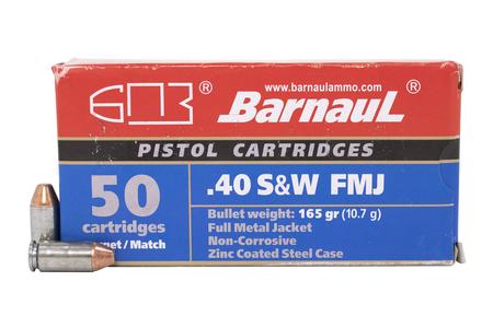 BARNAUL 40SW 165 gr FMJ Steel Case 50/Box