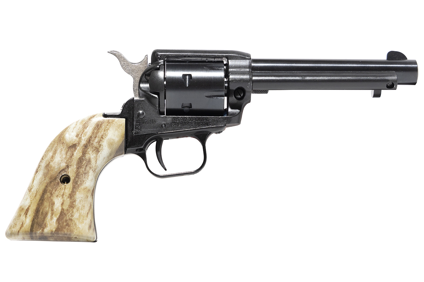 ROUGH RIDER 22CALREVOLVER WITH BLUED BARREL AND STAG GRIPS