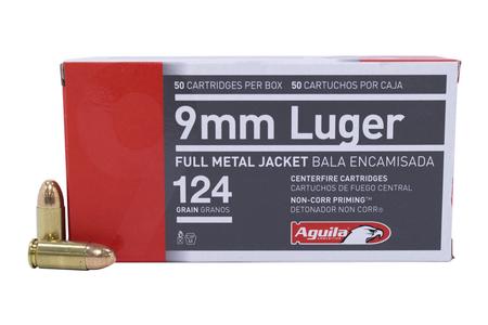 AGUILA 9mm Luger 124 gr FMJ 50/Box