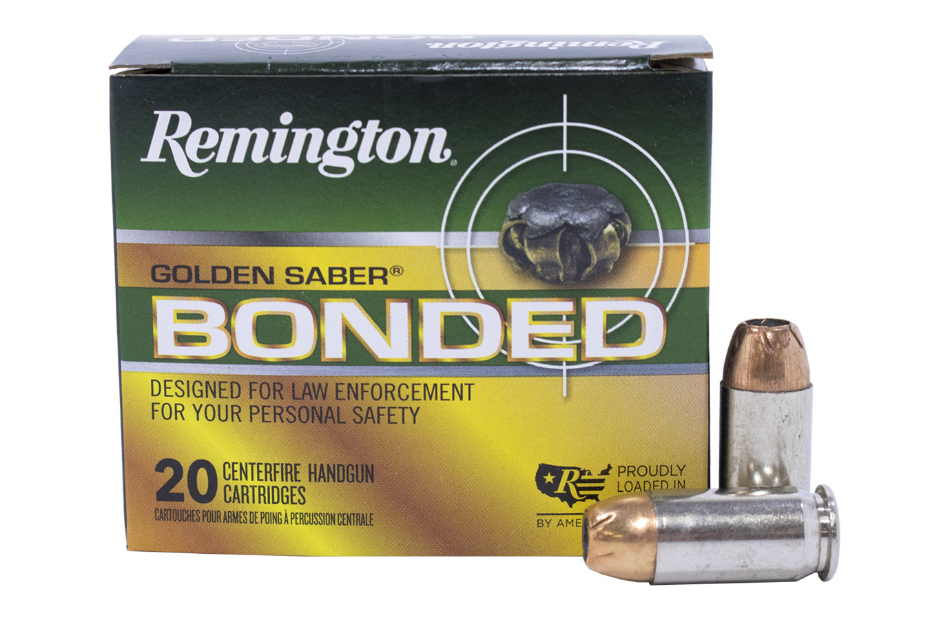 REMINGTON 45 AUTO 185 GR BJHP BONDED GOLDEN SABER 20/BOX