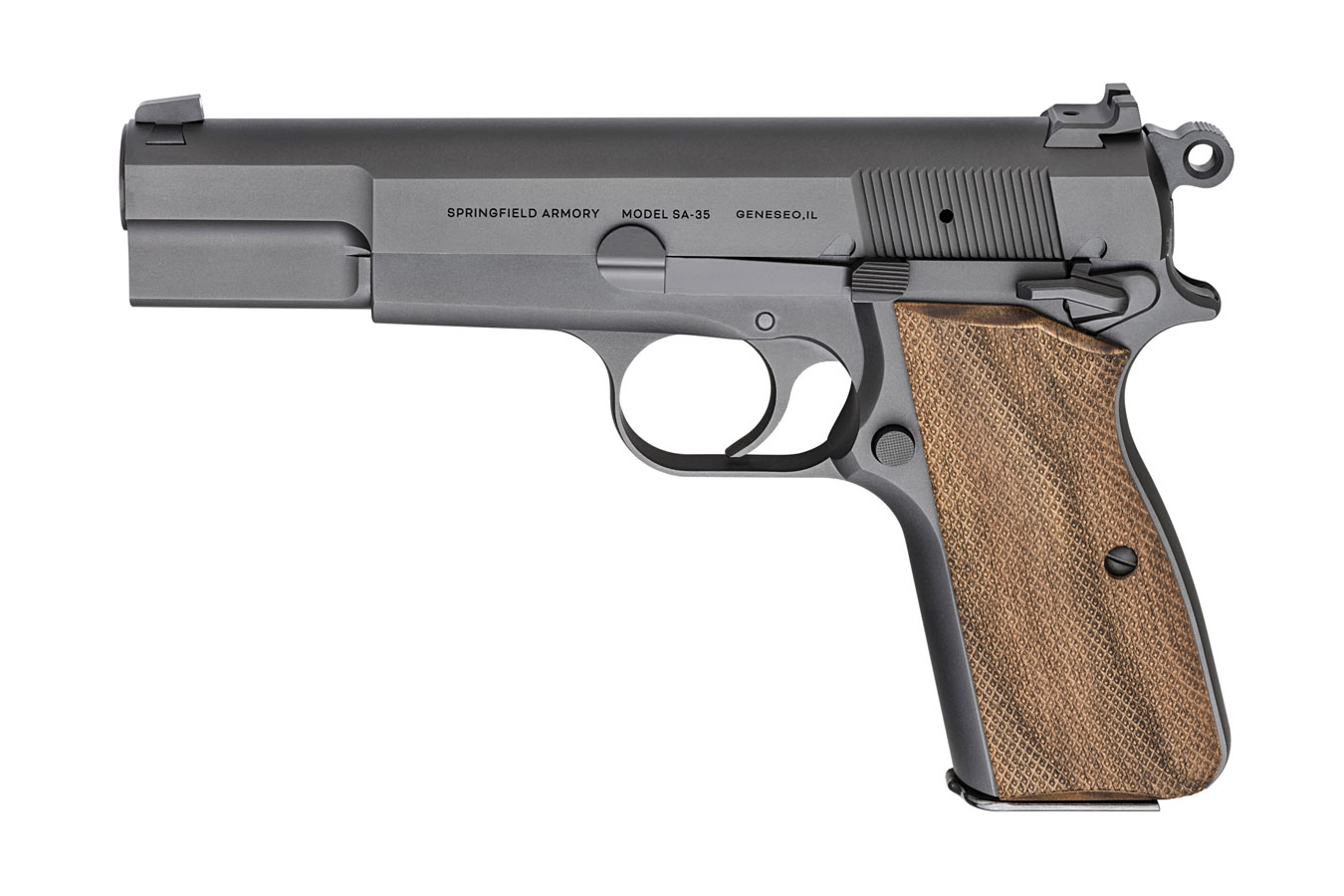 Springfield Model SA-35 9mm Pistol with Walnut Grips and Matte 