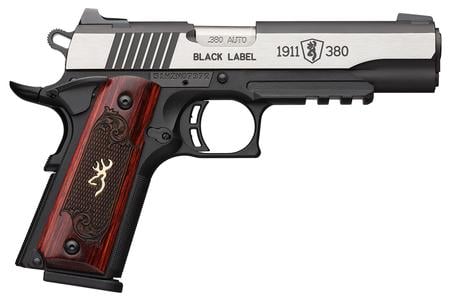 BROWNING FIREARMS 1911-380 Black Label Medallion Pro .380 ACP Compact Pistol with Rosewood Grips