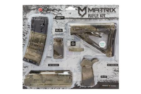 MATRIX DIVERSIFIED IND Magpul MOE AR-15 A-Tacs AU Camo Kit with 30 Round Magazine (Mil-Spec Stock)