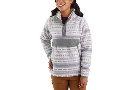WOMENS RELAXED FLEECE 1/4 SNAP FLEECE PULLOVER