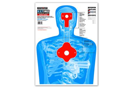 B27 IMZ UPPER TORSO 19X25 INCH SILHOUETTE SHOOTING TARGET