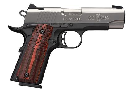 1911-380 BLACK LABEL PRO .380 ACP COMPACT PISTOL WITH DISTRESSED FLAG GRIPS