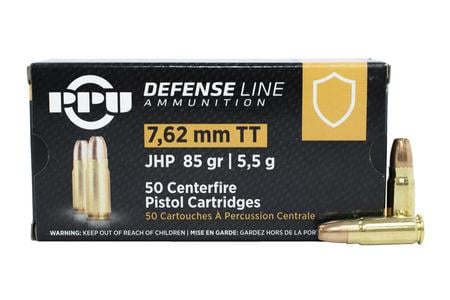 7.62X25MM TOKAREV 85 GR JHP DEFENSE LINE 50/BOX