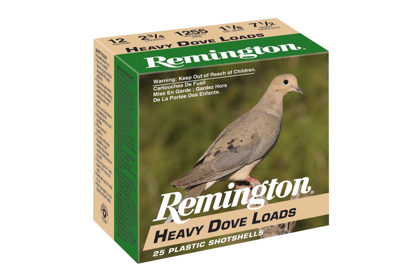 REMINGTON 12 GAUGE 2 3/4 IN. 1 1/8 OZ. 7.5 SHOT HEAVY DOVE LOADS 25/BOX