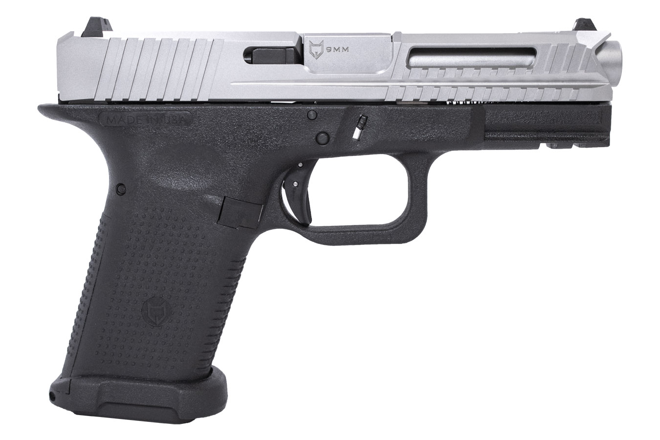 LONE WOLF LTD19 V2 9MM COMPACT PISTOL WITH BLACK FRAME AND SILVER SLIDE