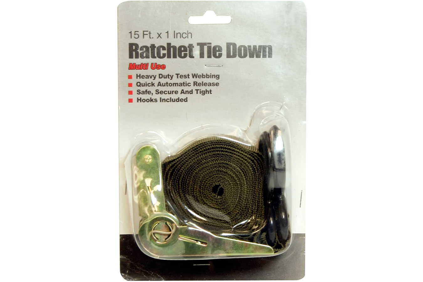 BUFFALO TOOLS 1 INCH X 15 FOOT RATCHET TIE DOWN