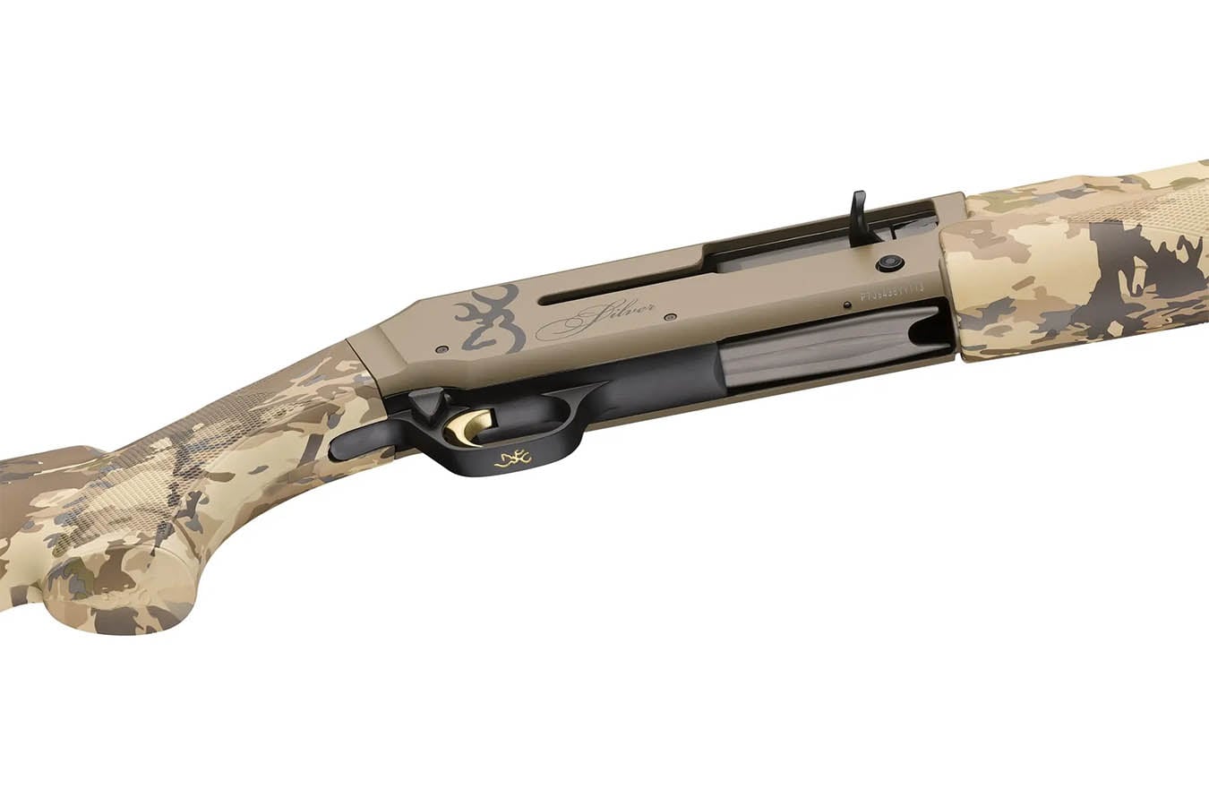 BROWNING FIREARMS Silver Field 12-Gauge Semi-Auto Shotgun with FDE Cerakote Finish and Camo Stock