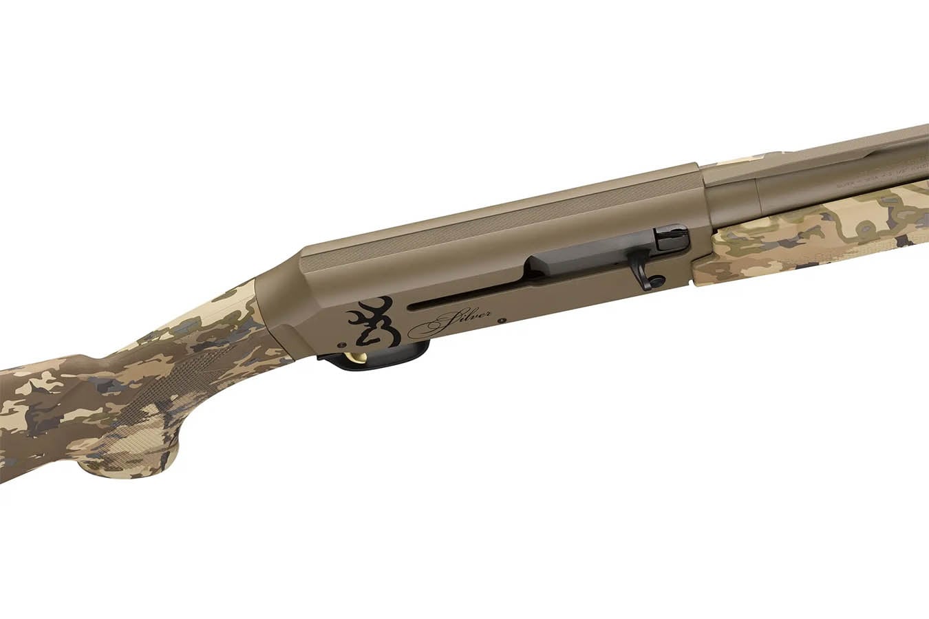 BROWNING FIREARMS Silver Field 12-Gauge Semi-Auto Shotgun with FDE Cerakote Finish and Camo Stock