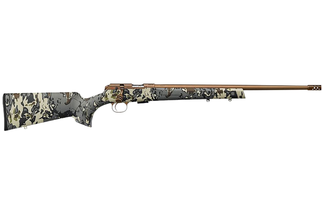 CZ 457 American Hunter 22 LR Bolt Action Rifle with Veil Camo Fixed Synthetic Stock