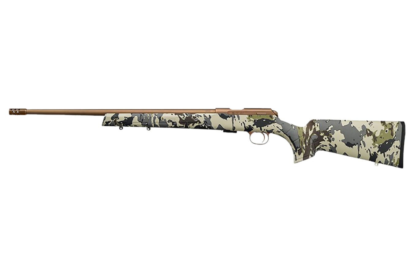 CZ 457 American Hunter 22 LR Bolt Action Rifle with Veil Camo Fixed Synthetic Stock
