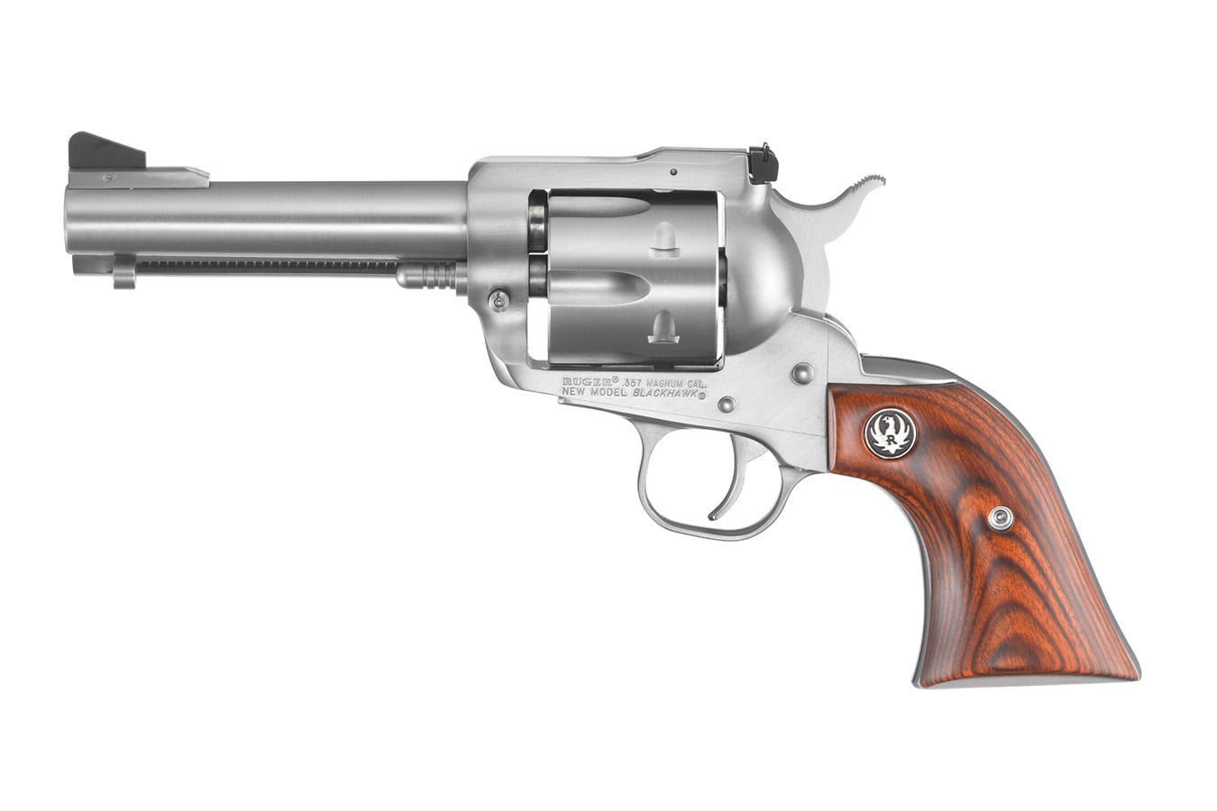 RUGER Blackhawk 357 Magnum Revolver with Stainless Finish and Hardwood Grips