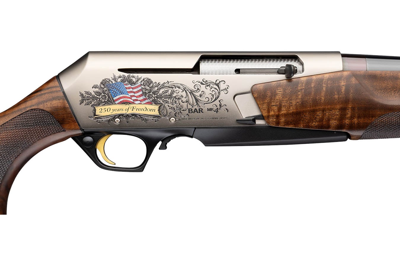 Browning BAR MK4 Medallion Americana 308 Win Semi-Auto Rifle with 250th Anniversary American Flag Engraving