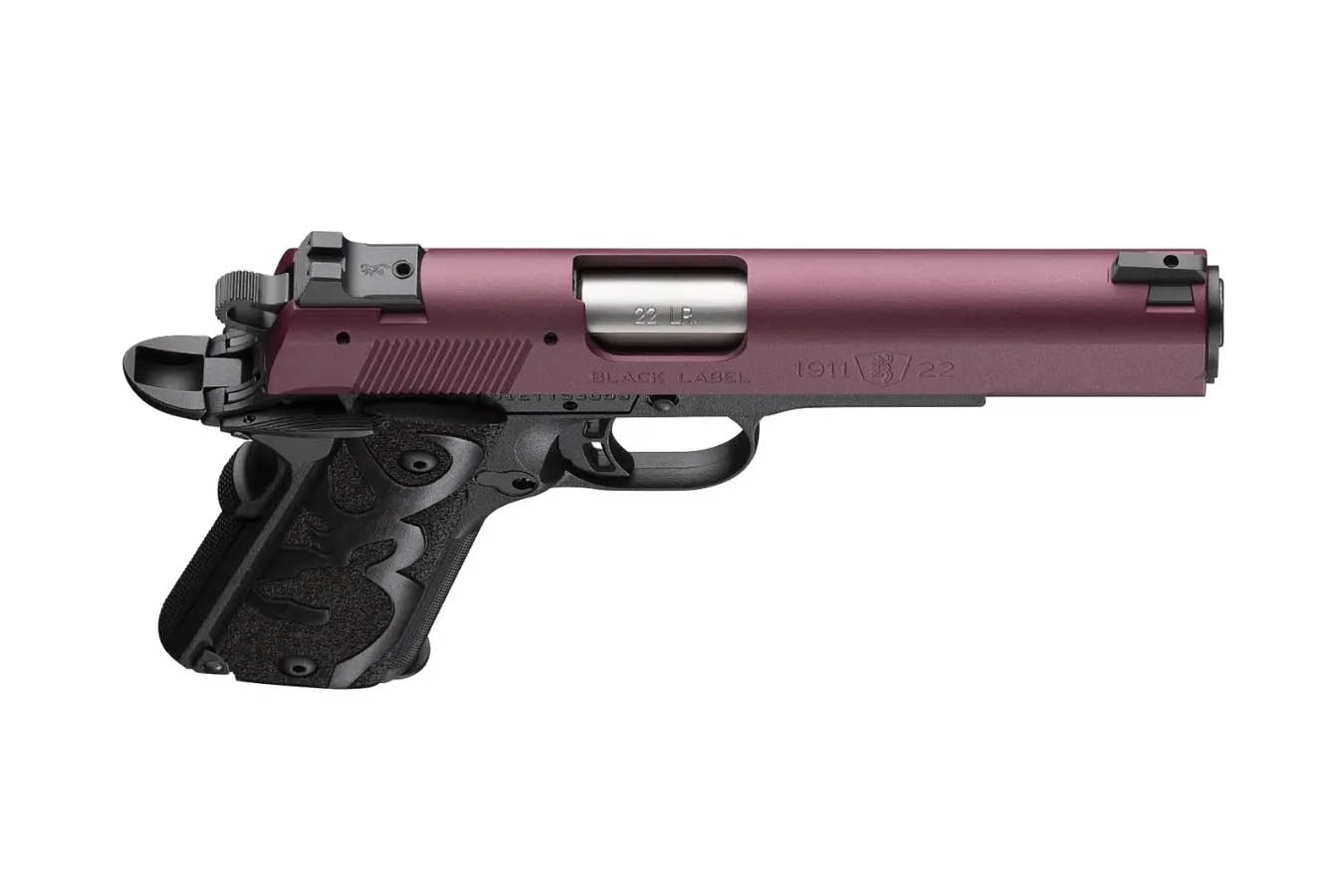 BROWNING FIREARMS Black Label 1911 22 LR Pistol With Black Cherry Slide 