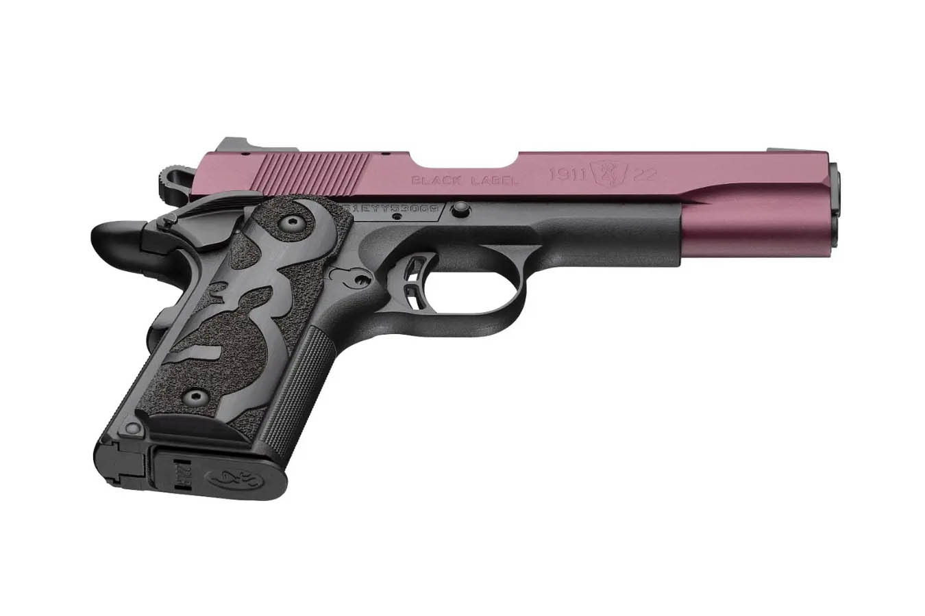 BROWNING FIREARMS Black Label 1911 22 LR Pistol With Black Cherry Slide 