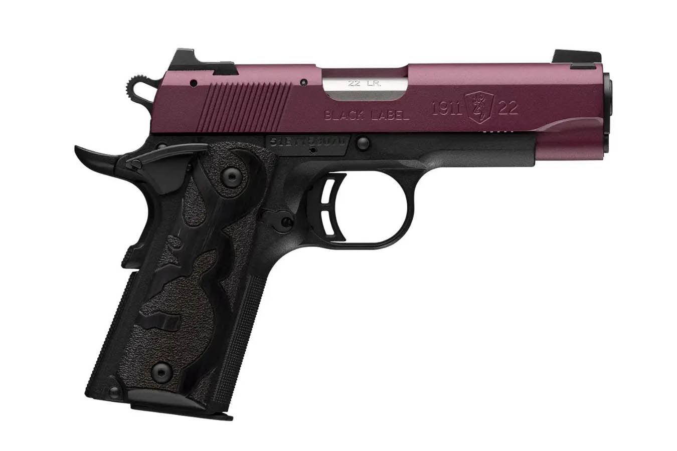 BROWNING FIREARMS Black Label 1911 22 LR Pistol With Black Cherry Slide 
