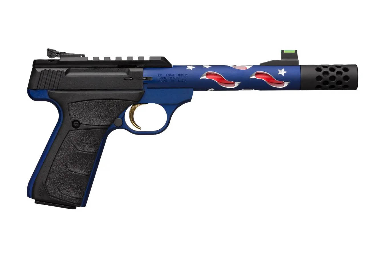 BROWNING FIREARMS Buck Mark Plus Vision Americana 22LR Rimfire Pistol with American Flag Theme
