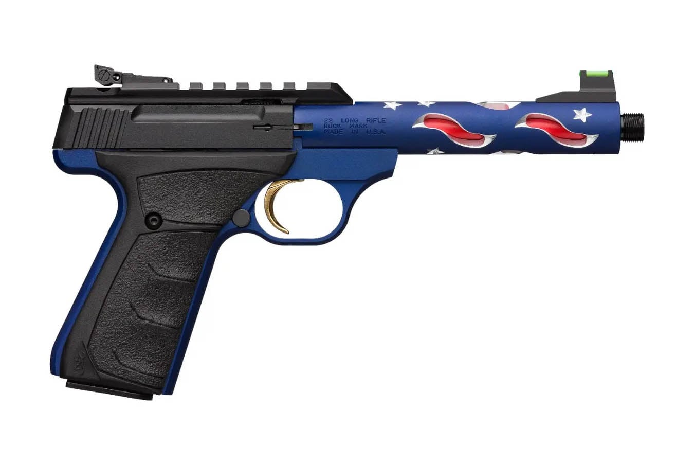 BROWNING FIREARMS Buck Mark Plus Vision Americana 22LR Rimfire Pistol with American Flag Theme