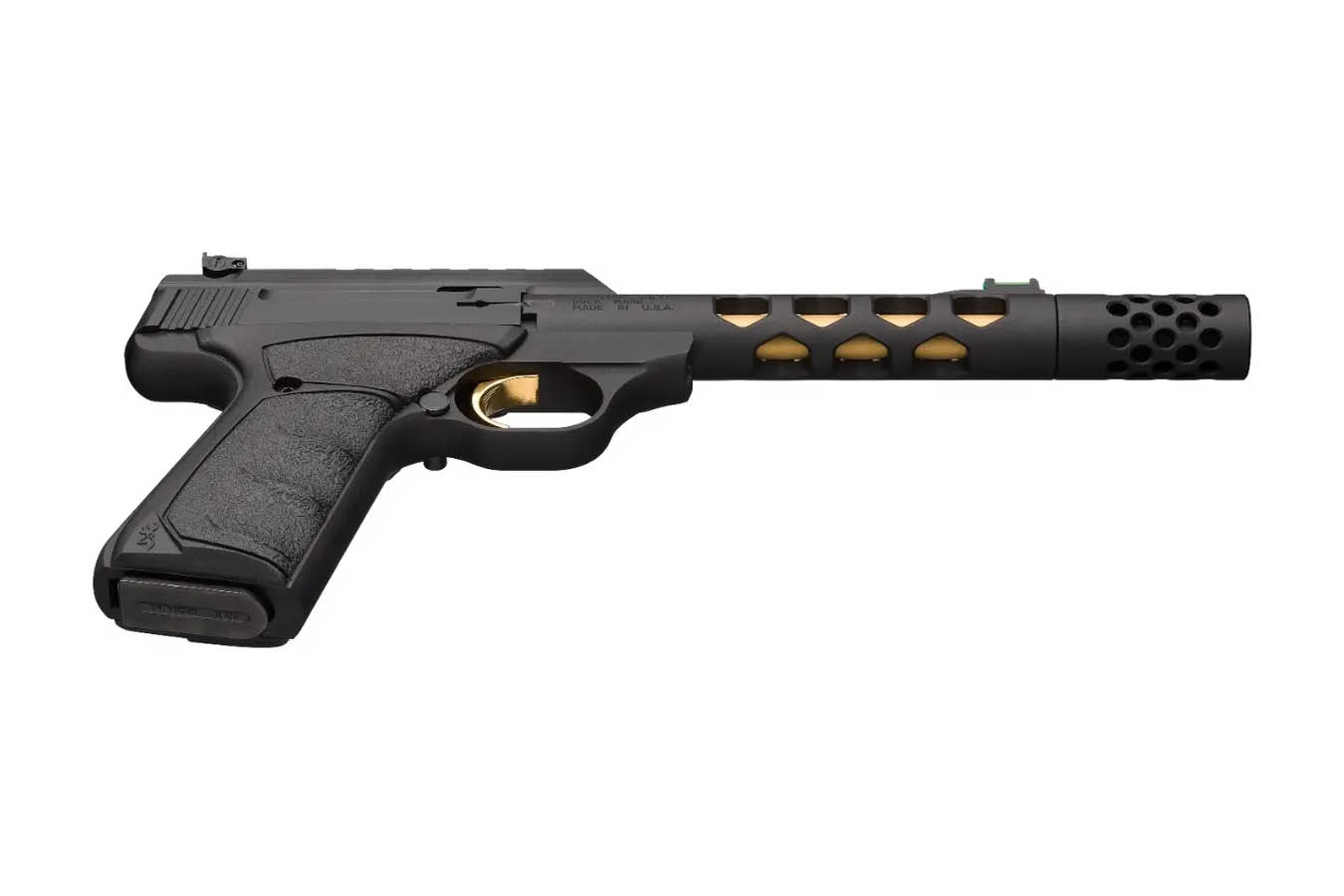 BROWNING FIREARMS Buck Mark Plus Vision 22LR Black/Gold Suppressor Ready Rimfire Pistol