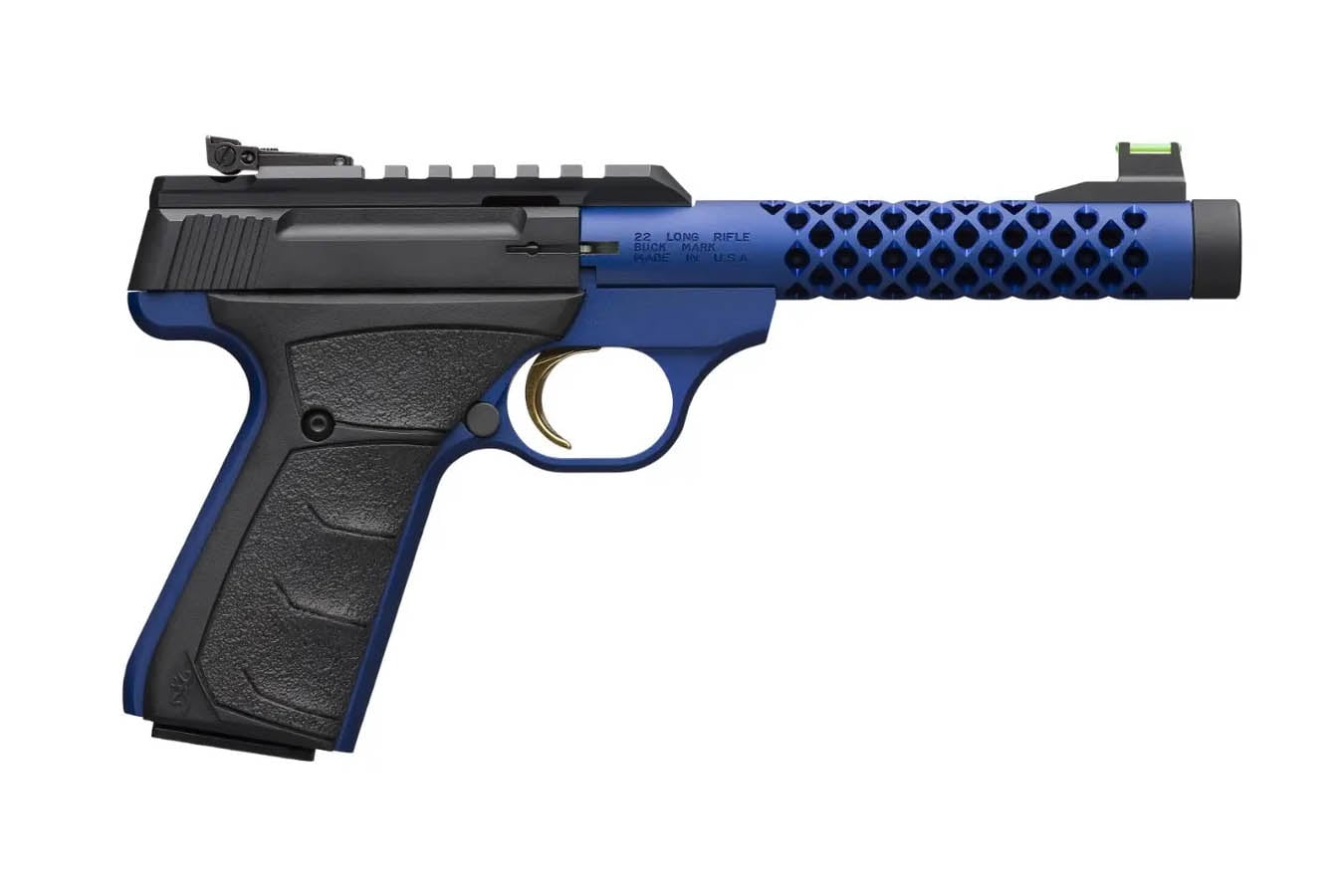BROWNING FIREARMS Buck Mark Plus Vision Blue Shoal 22LR Semi-Auto Pistol with Threaded Barrel