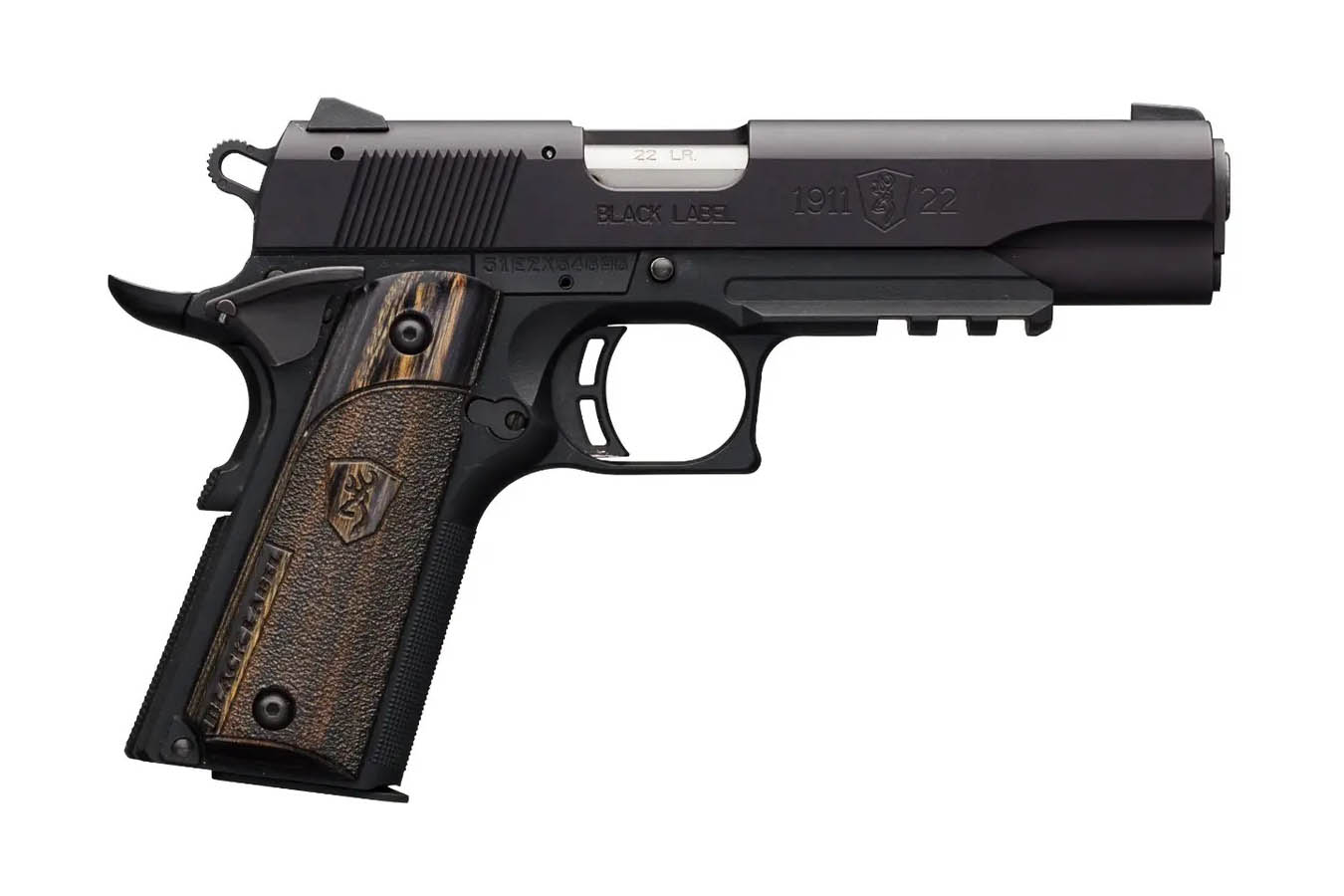BROWNING FIREARMS 1911-22 Black Label 22LR Full-Size Rimfire Pistol with Rail