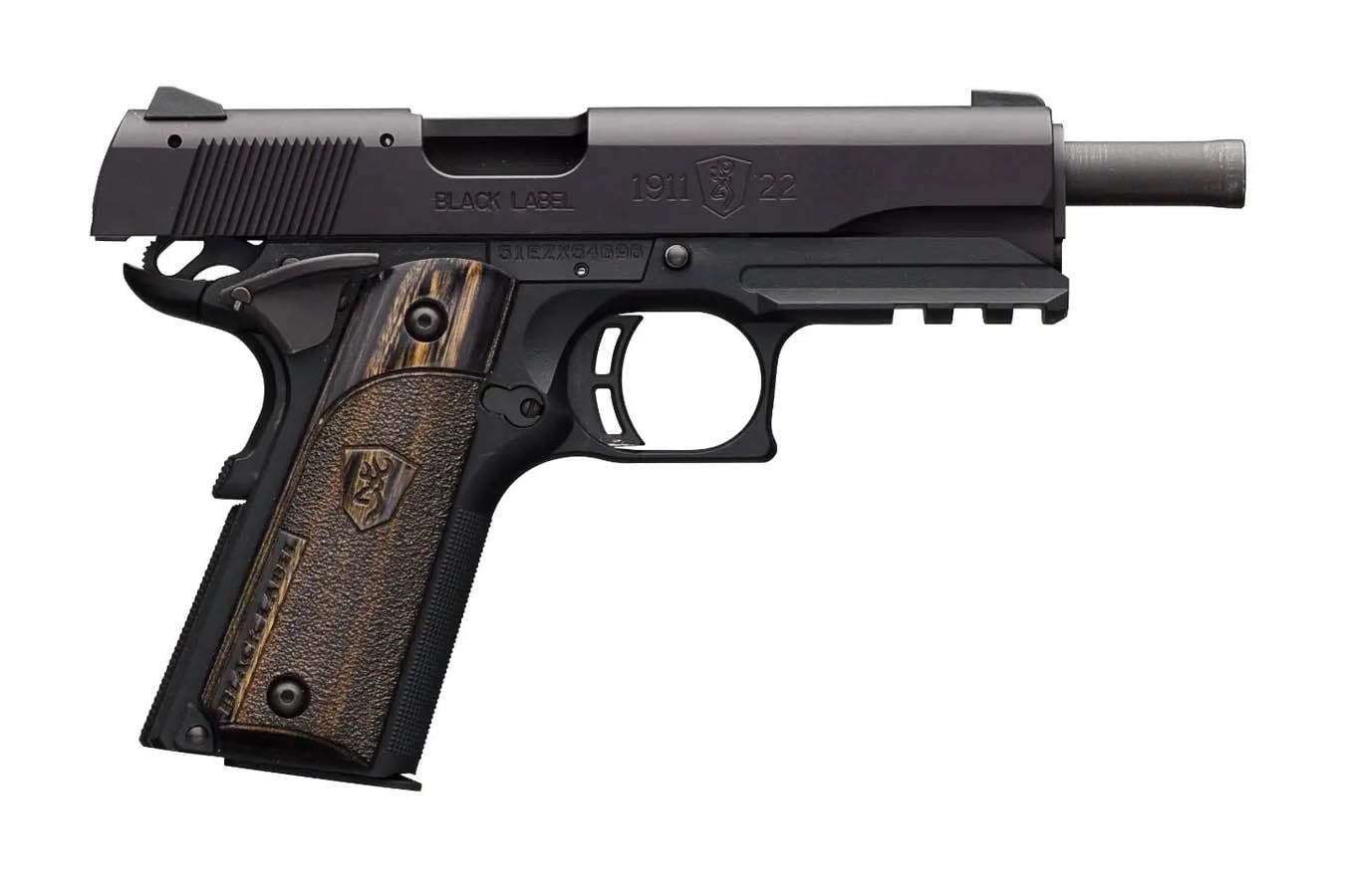 BROWNING FIREARMS 1911-22 Black Label 22LR Full-Size Rimfire Pistol with Rail