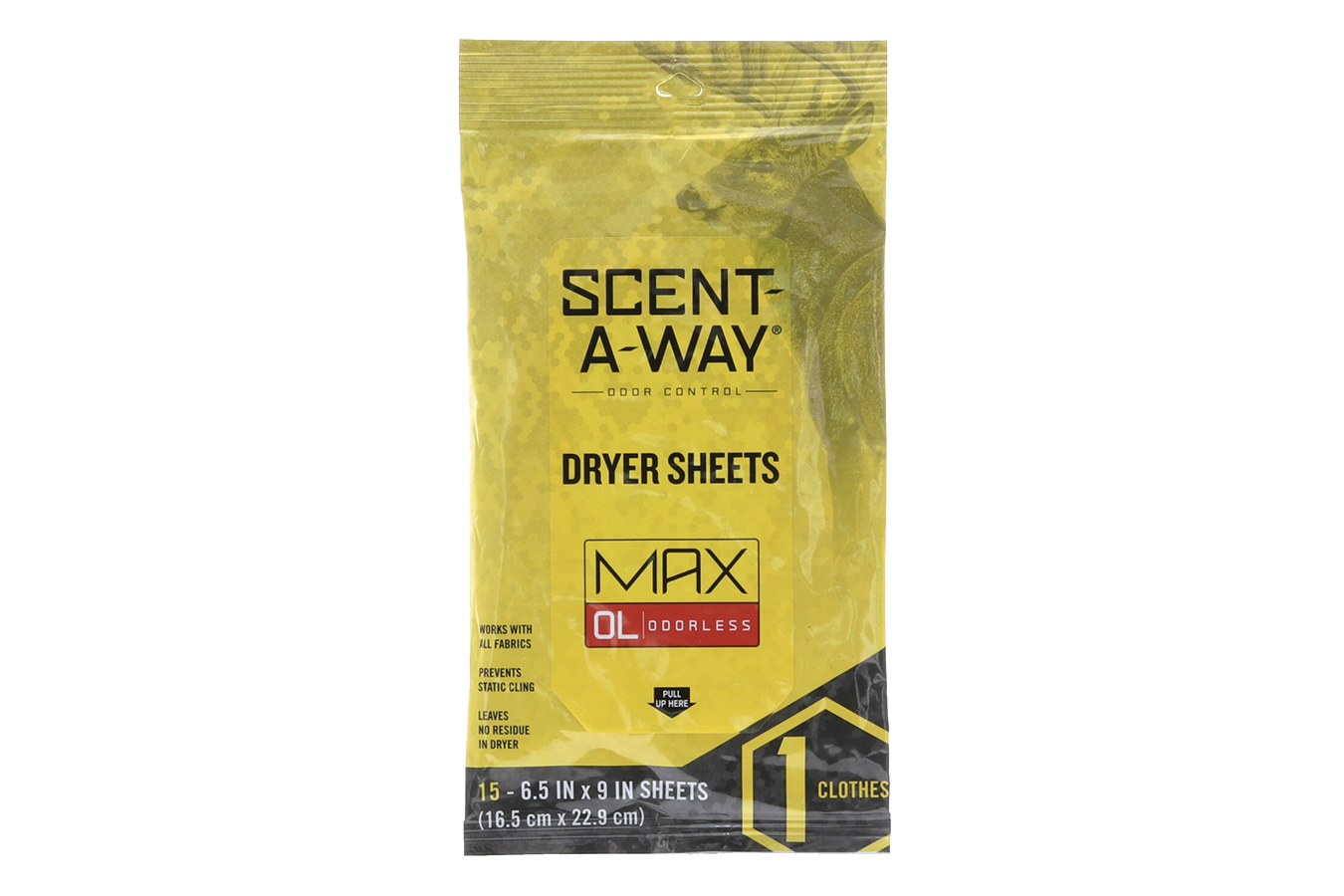HUNTERS SPECIALTIES Max Dryer Sheets Odor Eliminator Odorless Scent Dryer Sheet 15 Per Pkg