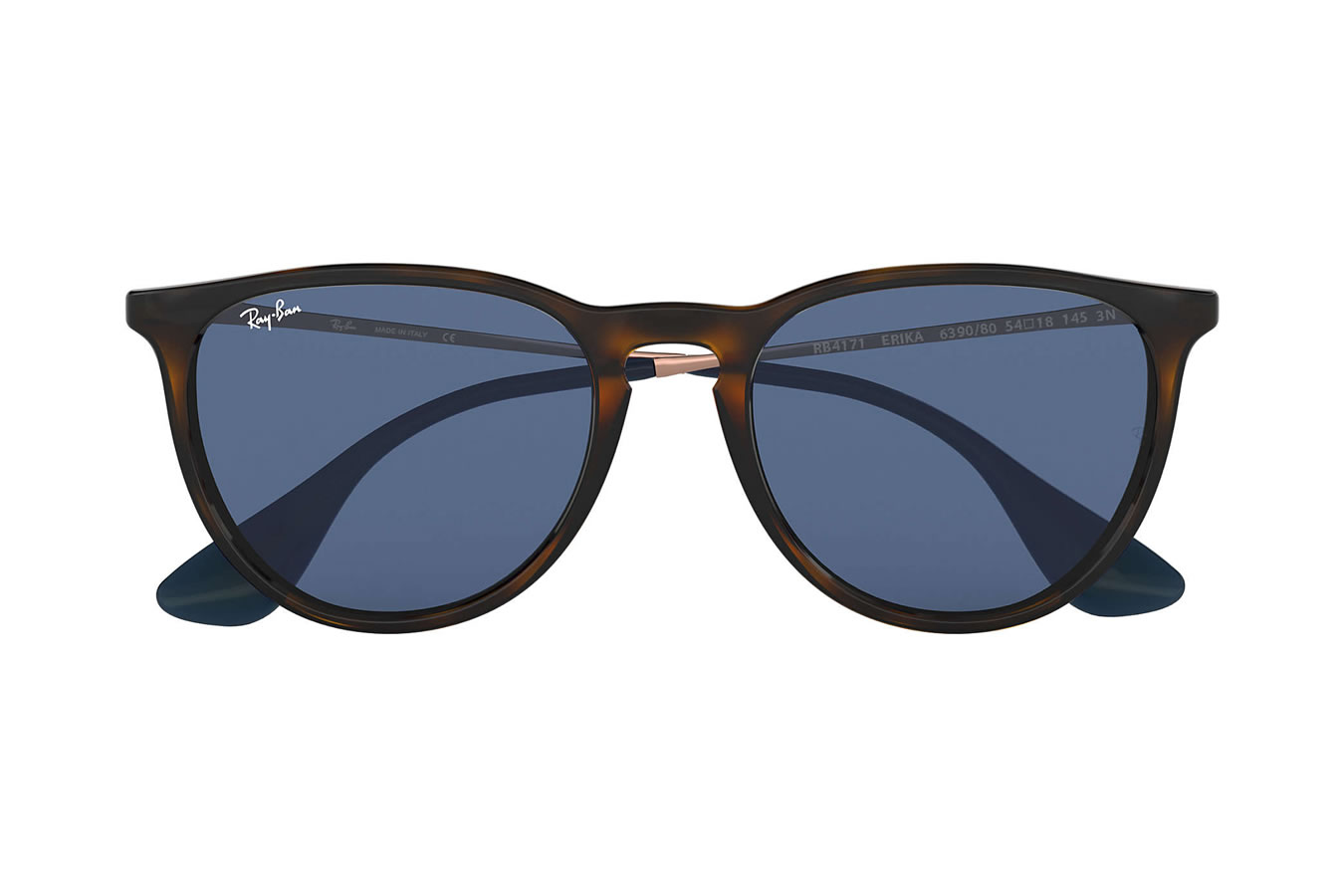 Shop Ray Ban Erika with Tortoise Frame and Dark Blue Lenses 