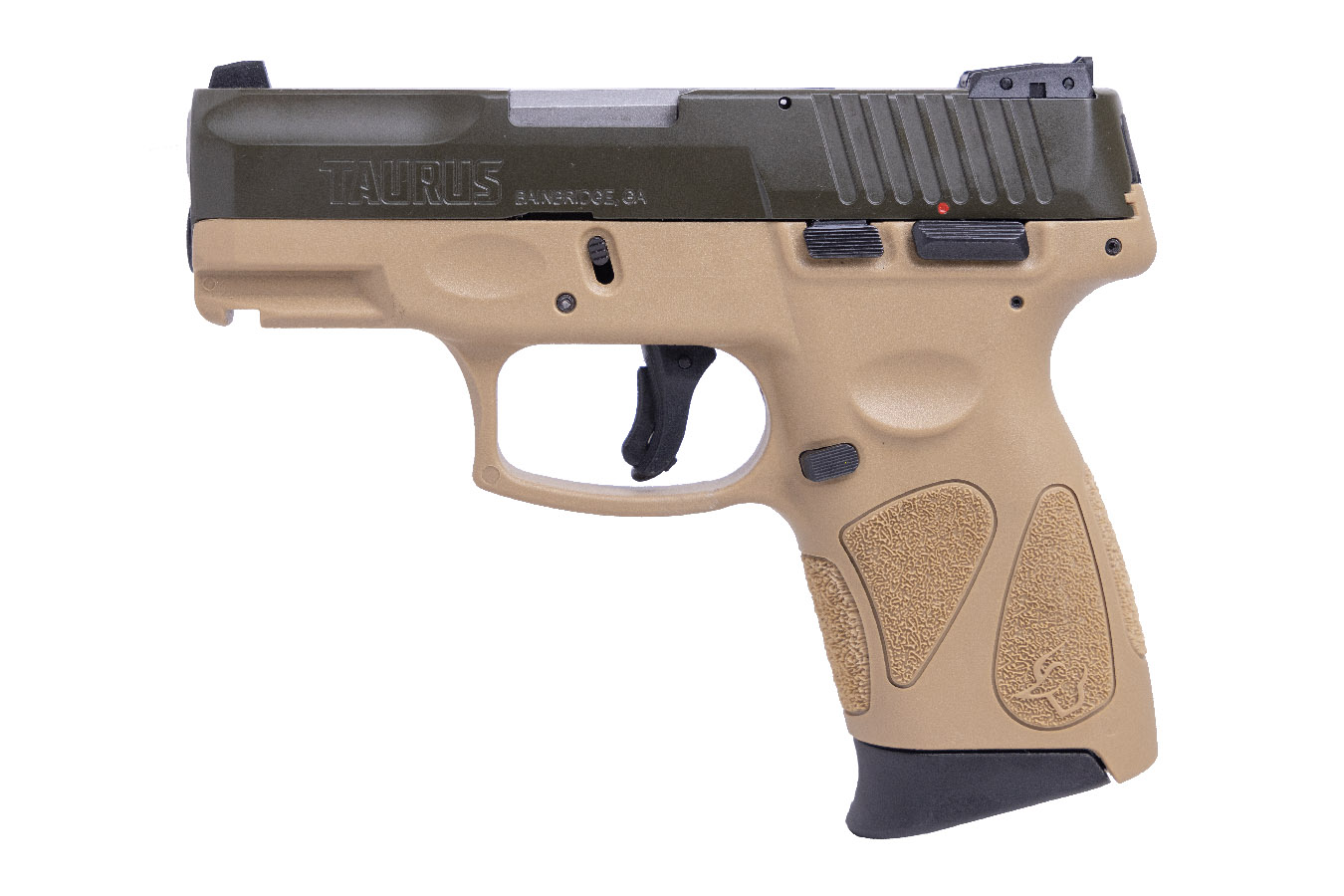 Shop Taurus G2C 9mm Compact Pistol with Tan Frame and Green Slide for