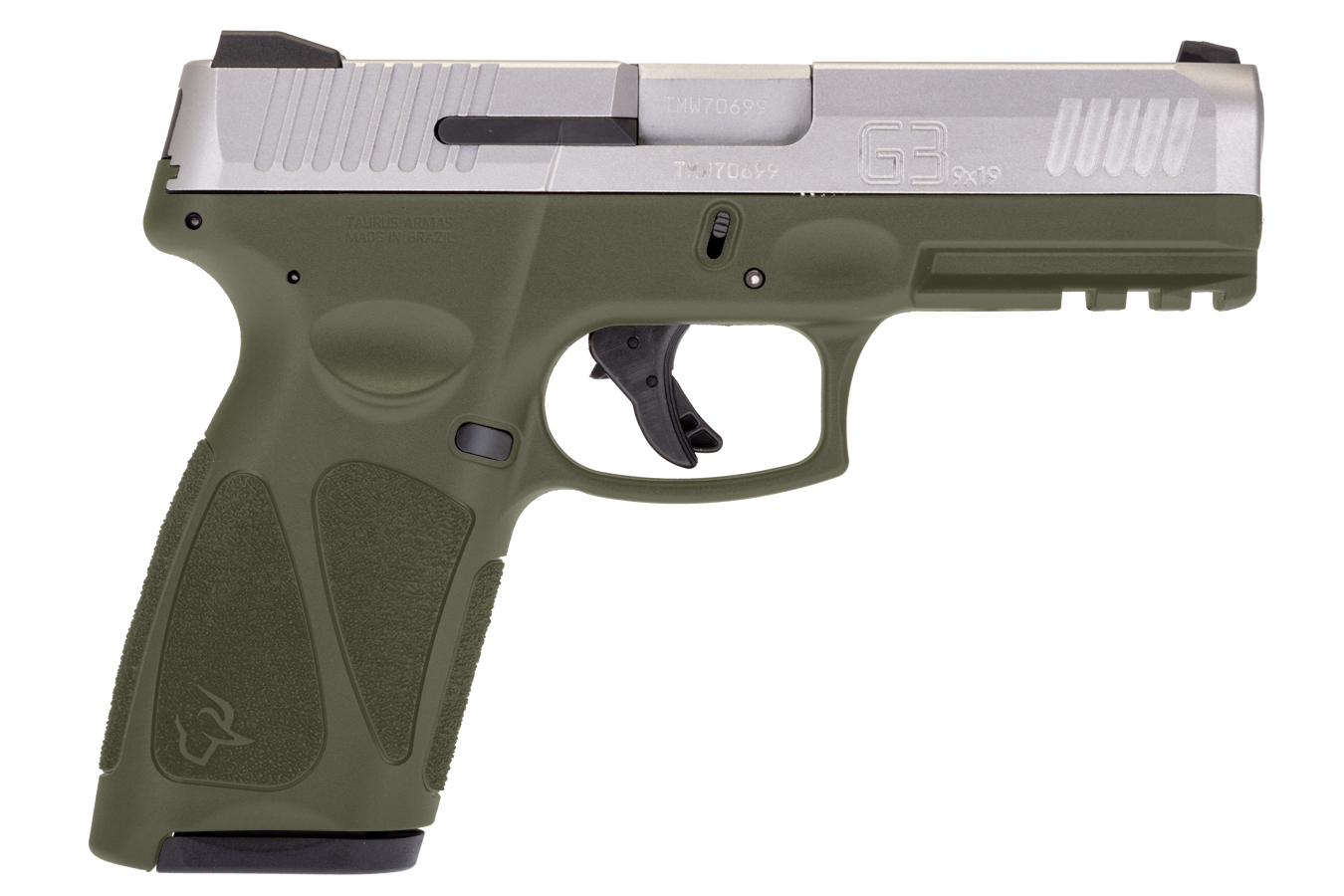 Taurus G3 9mm Pistol with Stainless Slide and OD Green Frame | Vance