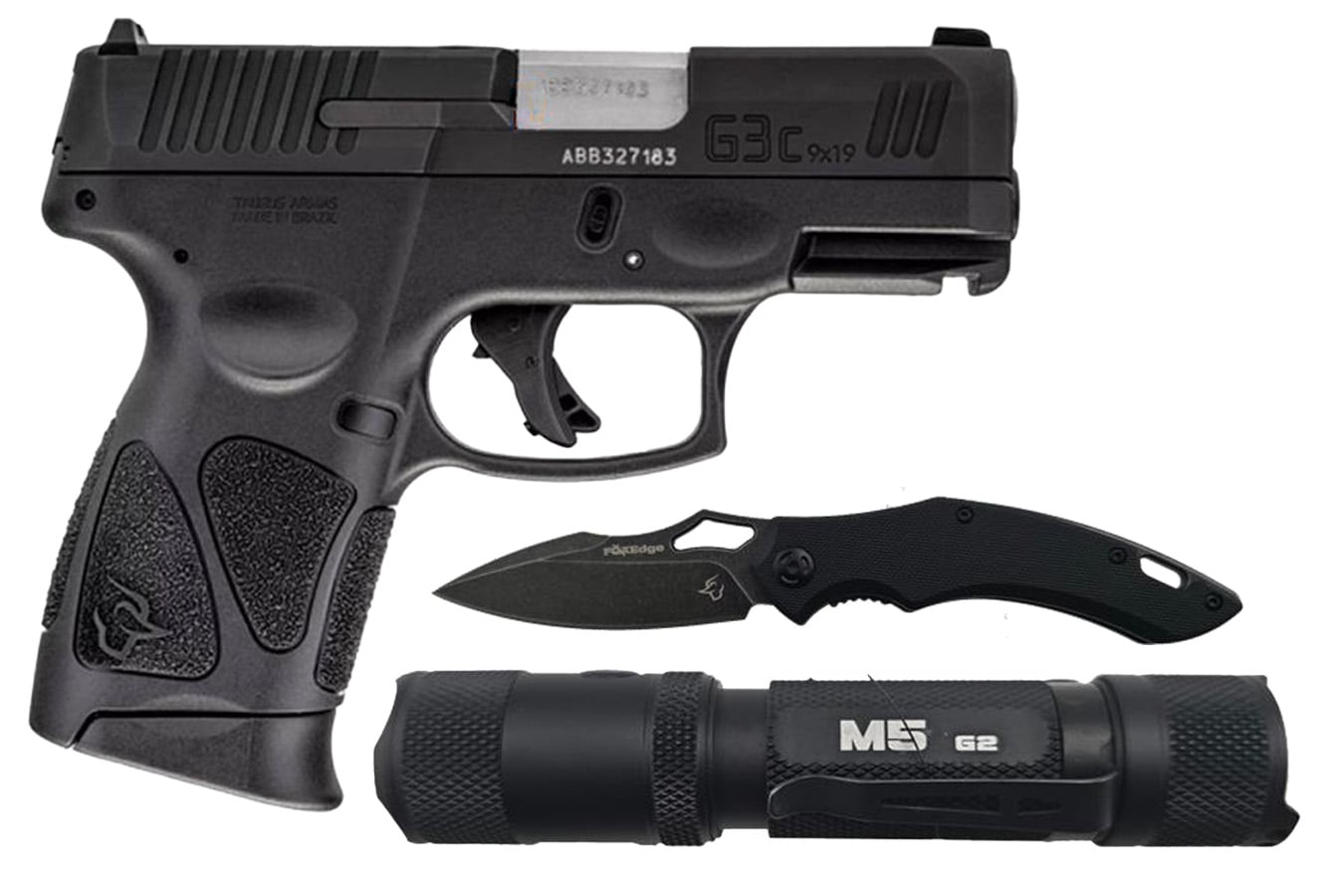 Taurus G3c 9mm Compact Striker-Fired Pistol with Folding Knife and Flashlight