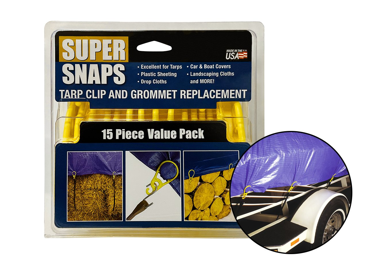 ACCUSHARP Super Snaps, Yellow, 8.8 Inch Long, 15 Pack