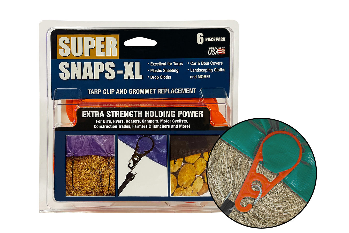 ACCUSHARP Super Snaps, Orange, 7.8 Inch Long XL, 15 Pack