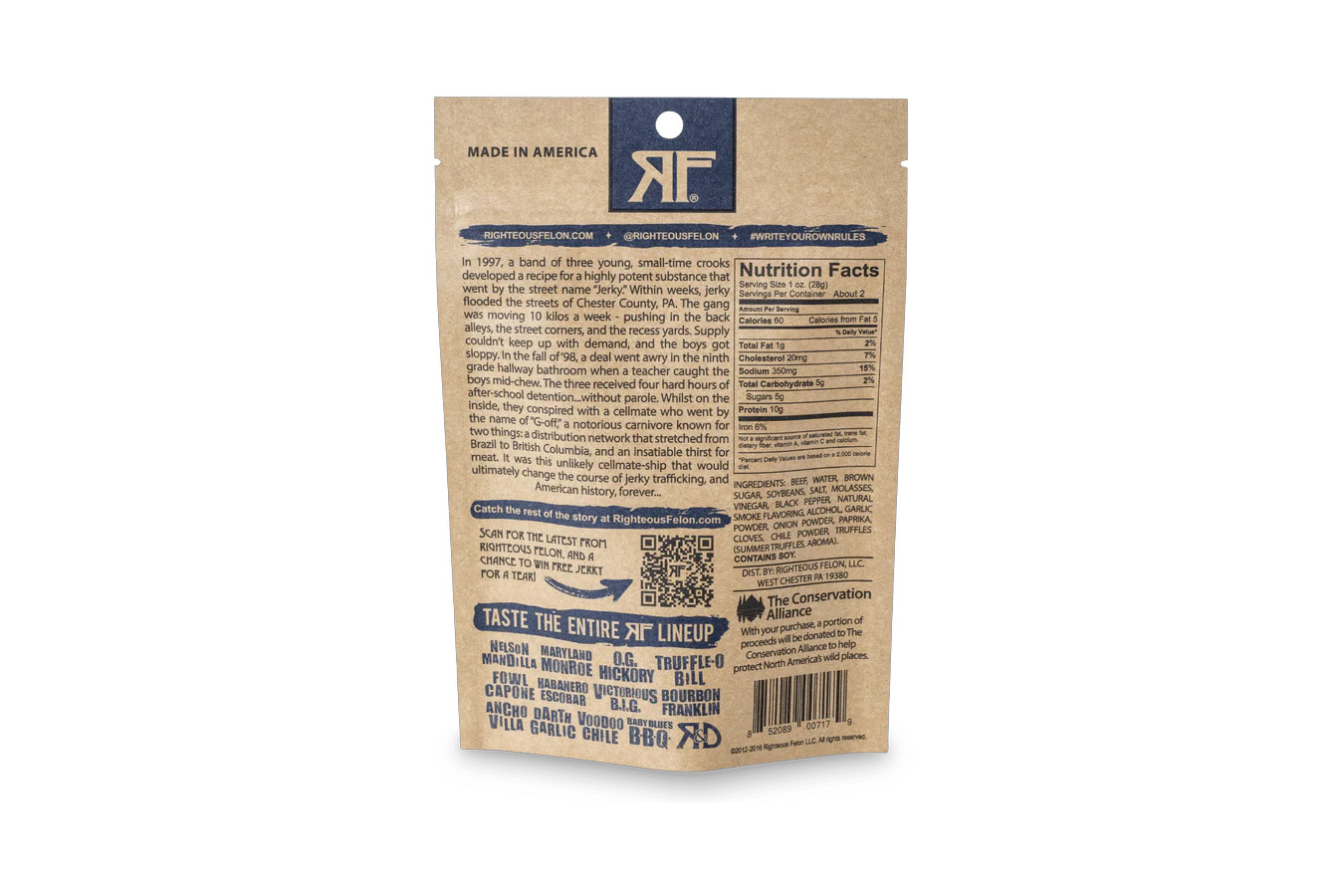 Righteous Felon Truffle-O Bill Beef Jerky 2oz