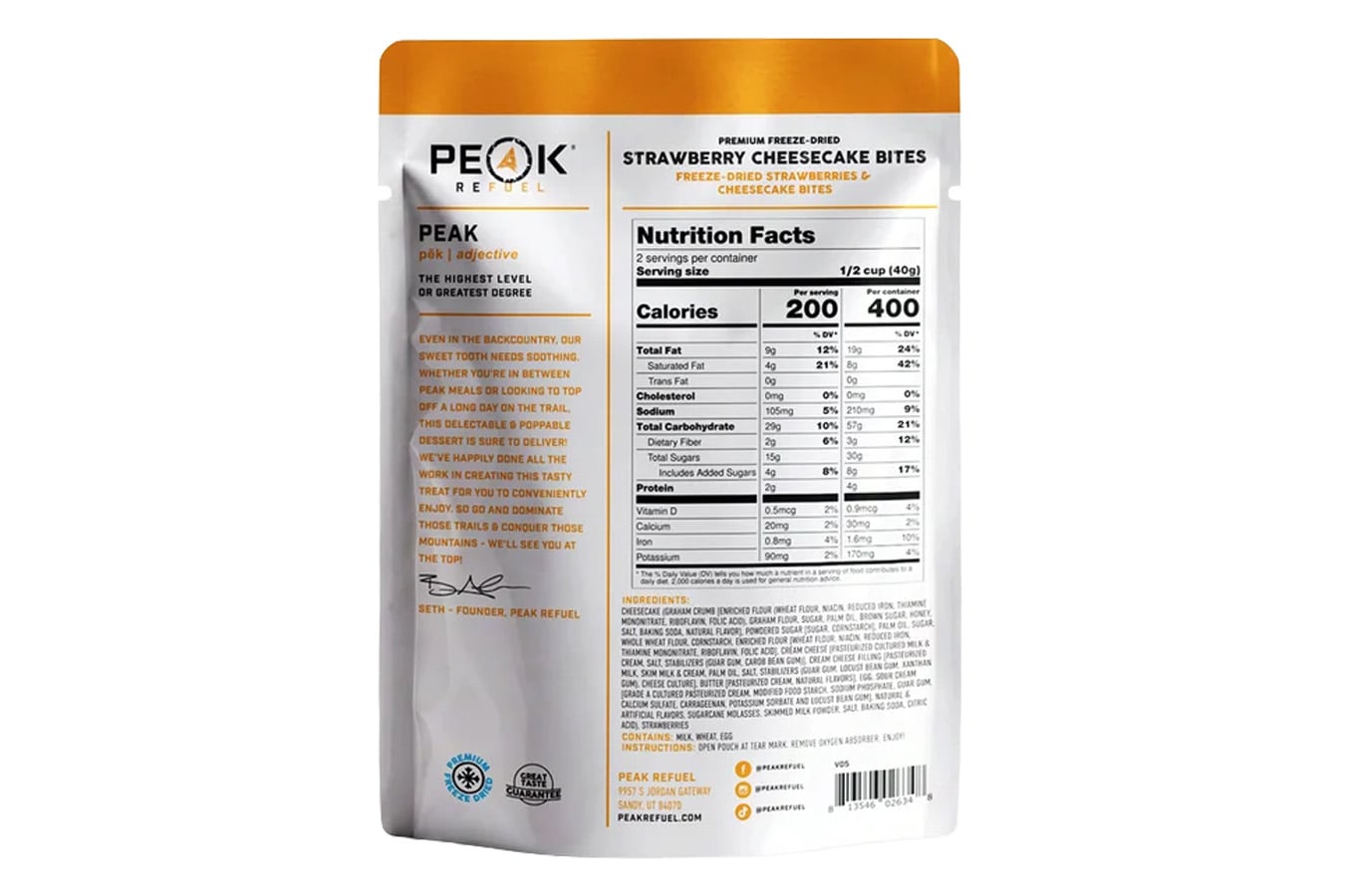 Peak Refuel Strawberry Cheesecakes Bites - Premium Freeze Dried
