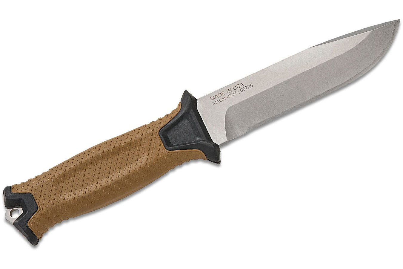 GERBER LEGENDARY Strongarm Fixed Blade Knife 4.8 Inch CPM-MagnaCut Stonewashed Drop Point Blade with Coyote Brown GFN Handle