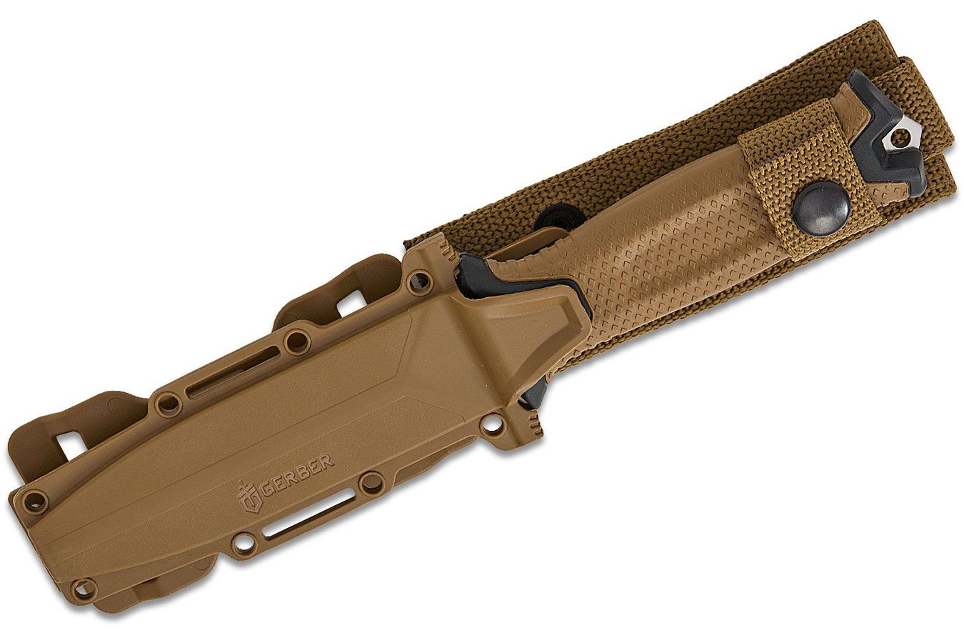 GERBER LEGENDARY Strongarm Fixed Blade Knife 4.8 Inch CPM-MagnaCut Stonewashed Drop Point Blade with Coyote Brown GFN Handle