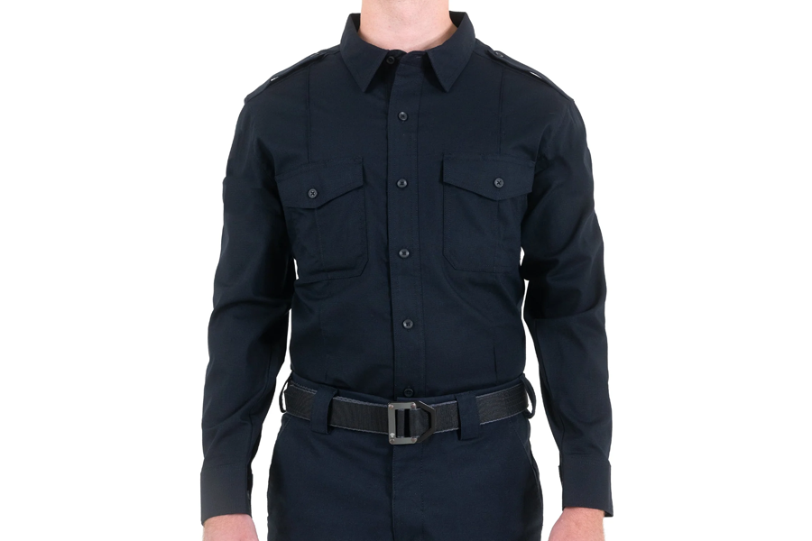 First Tactical  Men's V2 Pro Duty Uniform Shirt Tall Black and Midnight Navy