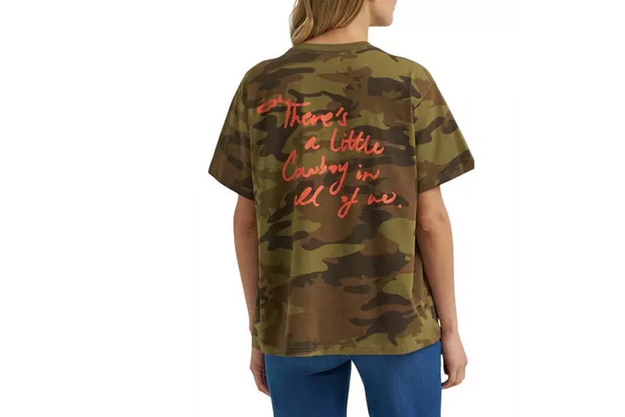 Wrangler Women's Retro Graphic Short Sleeve Tee Camo Cowboy T-Shirt