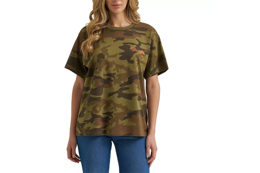 Wrangler Women's Retro Graphic Short Sleeve Tee Camo Cowboy T-Shirt
