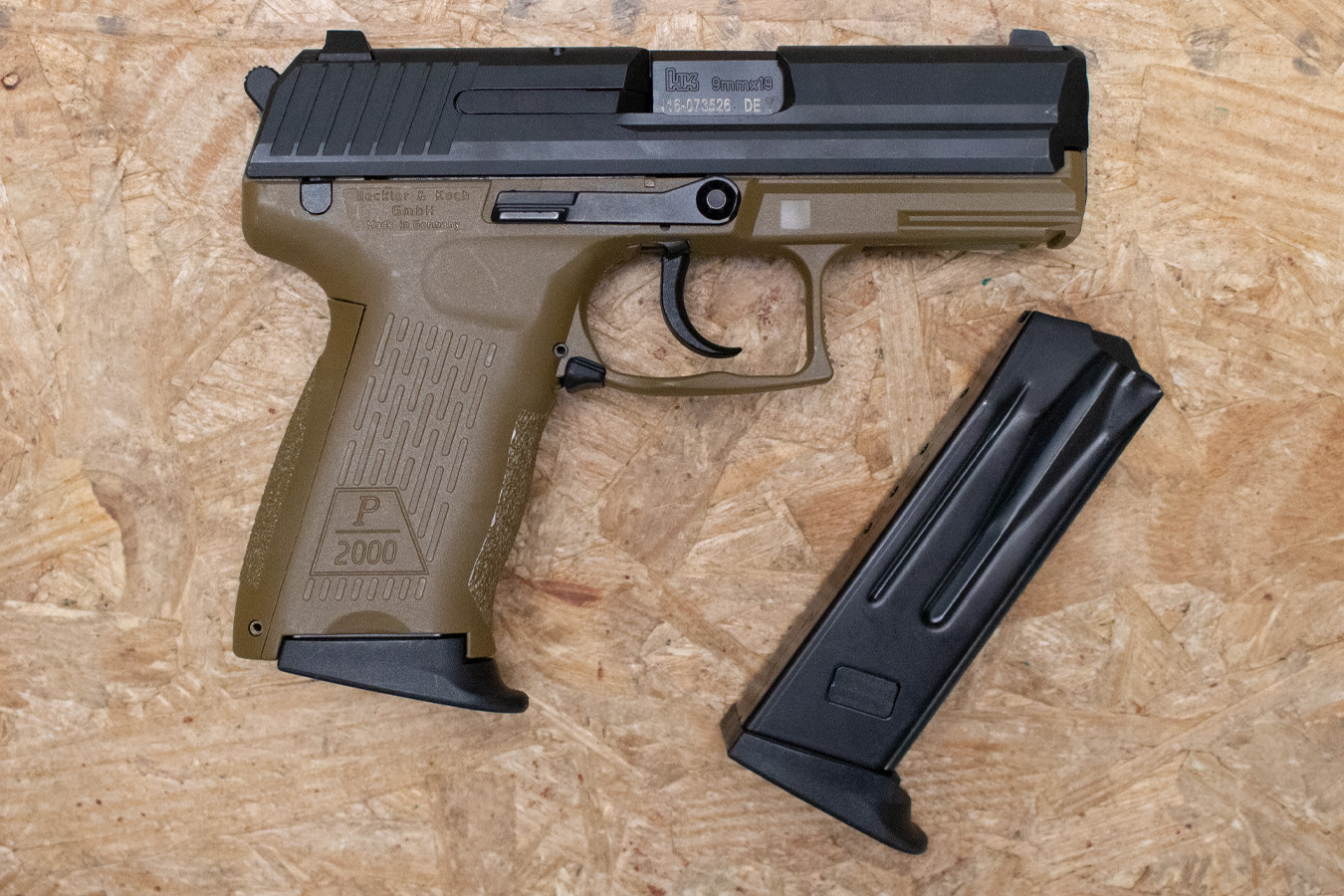 H  K P2000 9mm Police Trade-In Pistol with FDE Frame
